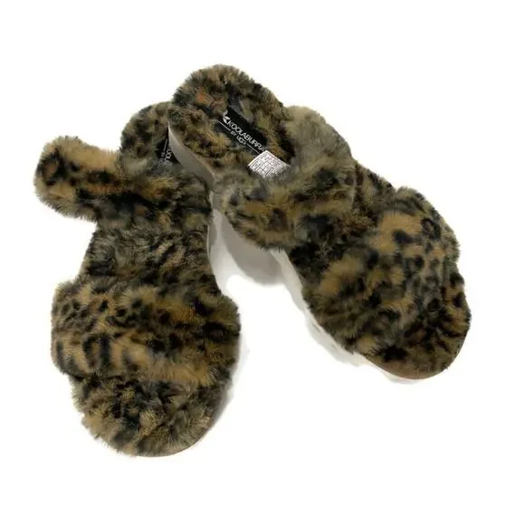 Koolaburra by UGG Faux-Fur Slide Sandals Cheetah Size 9 - Picture 2 of 11